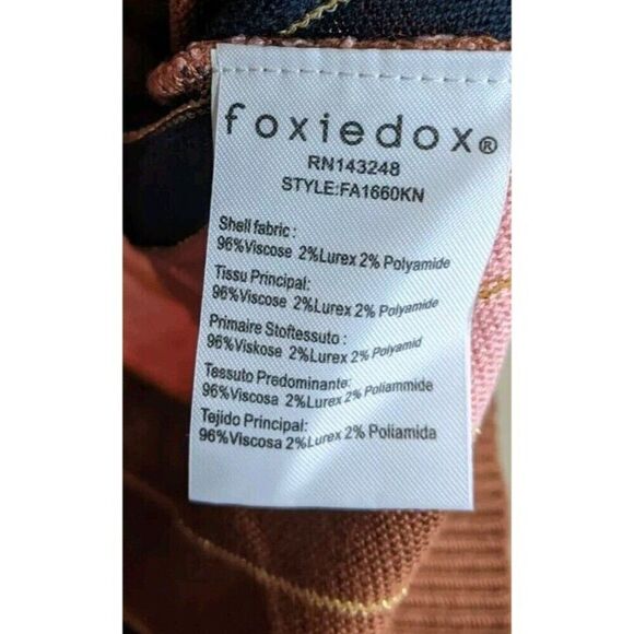 Foxiedox Top Pullover Cropped Striped Knit Long Sleeve Size Small - Picture 6 of 8